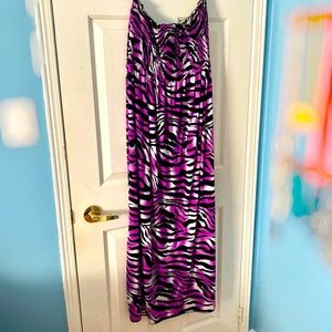 Purple animal print maxi dress XXL